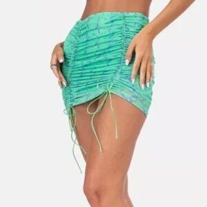 Adika Multicolor Tie Dye Weston Ruched Mini Skirt Women's Small